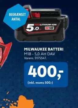 Davidsen Milwaukee batteri tilbud