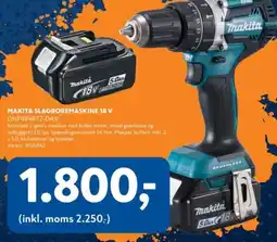 Davidsen Makita slagboremaskine 18 v dhp484rt2-dav tilbud