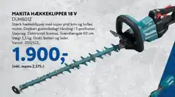 Davidsen Makita hækkeklipper 18 v duh601z tilbud