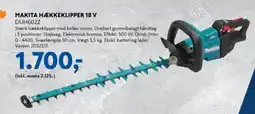 Davidsen Makita hækkeklipper 18 v duh602z tilbud