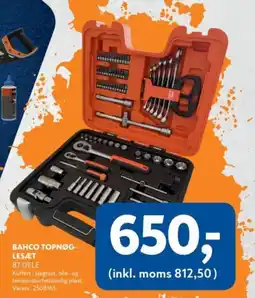 Davidsen Bahco topnøg. lesæt 87 dele tilbud