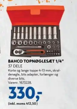Davidsen Bahco topnøglesæt 1/4" 37 dele tilbud