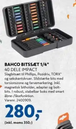 Davidsen Bahco bitssæt 1/4” 40 dele impact tilbud
