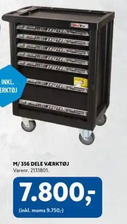 Davidsen Bato værktøjsvogn m/ 356 dele værktøj varenr. 2131801. tilbud