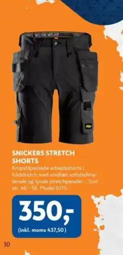 Davidsen Snickers stretch shorts tilbud
