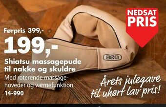 Biltema Shiatsu massagepude til nakke og skuldre tilbud