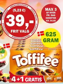 Købmandsgården Toffifee 4+1 Gratis, DKK 39 tilbud