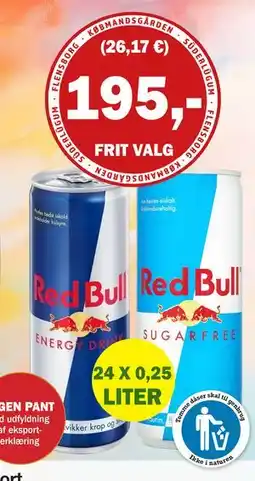 Købmandsgården Red Bull, Red Bull Sugarfree, DKK 195 tilbud