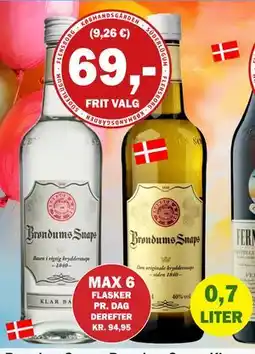 Købmandsgården Brøndum Snaps, Brøndum Snaps Klar, DKK 69 tilbud