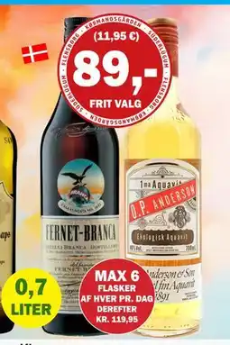 Købmandsgården Fernet-Branca, O.P. Anderson, DKK 89 tilbud