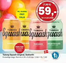 Købmandsgården Tuborg Squash Original, Sukkerfri, DKK 59 tilbud