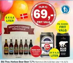 Købmandsgården Blå Thor, Harboe Bear Beer 7,7%, DKK 69 tilbud