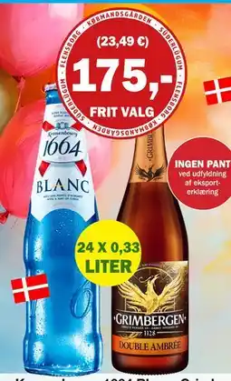 Købmandsgården Kronenbourg 1664 Blanc, Grimbergen Double, DKK 175 tilbud