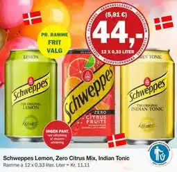Købmandsgården Schweppes Lemon, Zero Citrus Mix, Indian Tonic, DKK 44 tilbud