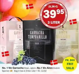 Købmandsgården No. 1 Vin Garnacha, No.1 Vin Airen, DKK 39.95 tilbud