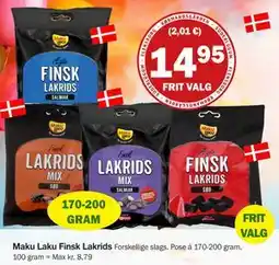 Købmandsgården Maku Laku Finsk Lakrids, DKK 14.95 tilbud