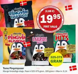 Købmandsgården Toms Pingvinposer, DKK 19.95 tilbud