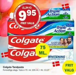 Købmandsgården Colgate Tandpasta, DKK 9.95 tilbud