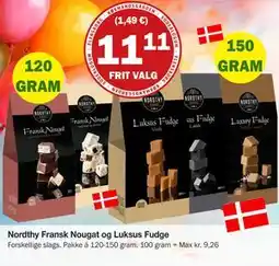 Købmandsgården Nordthy Fransk Nougat og Luksus Fudge, DKK 11.11 tilbud