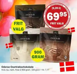 Købmandsgården Odense Overtrækschokolade, DKK 69.95 tilbud