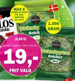 Købmandsgården Nordthy Eukalyptus Bolcher, DKK 19 tilbud
