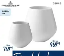 Imerco Hvid Riflet vase tilbud