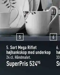 Imerco Sort Mega Riflet højhankskop med underkop, DKK 524.95 tilbud