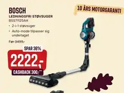 Skousen BOSCH LEDNINGSFRI STØVSUGER., DKK 2222 tilbud