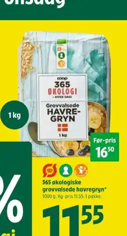 Coop 365 365 økologiske grovvalsede havregryn tilbud
