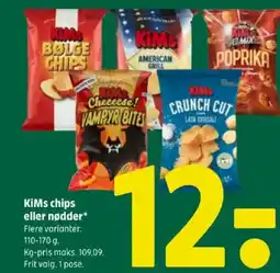 Coop 365 KiMs chips eller nødder* Flere varianter. tilbud