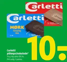 Coop 365 Carletti pålægschokolade tilbud