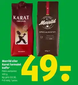 Coop 365 Merrild eller karat formalet kaffe tilbud