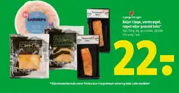 Coop 365 2 gange om ugen rejer i lage, varmrøget, røget eller gravad laks tilbud
