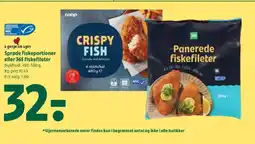 Coop 365 Sprøde fiskeportioner eller 365 fiskefileter tilbud