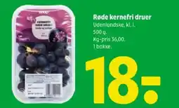 Coop 365 Røde kernefri druer tilbud