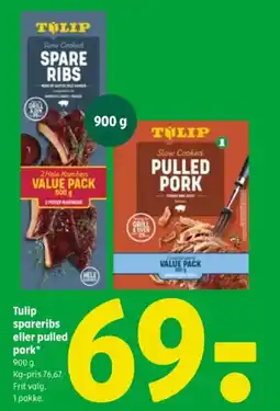 Coop 365 Tulip spareribs eller pulled pork tilbud