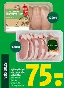 Coop 365 Kyllingebryst med lage eller koteletter tilbud