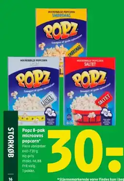 Coop 365 Popz 8-pak microovns popcorn* tilbud
