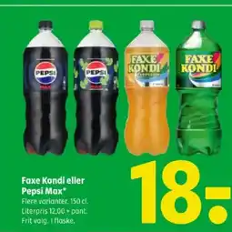 Coop 365 Faxe Kondi eller Pepsi Max tilbud