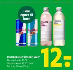 Coop 365 Red Bull eller Vitamin Well tilbud
