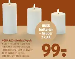 Coop 365 NORA LED-bloklys 3-pak tilbud