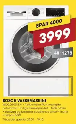 Punkt1 Bosch vaskemaskine tilbud