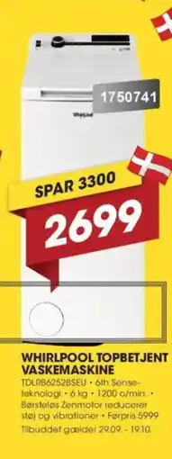 Punkt1 Whirlpool topbetjent vaskemaskine tilbud