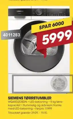 Punkt1 SIEMENS TØRRETUMBLER tilbud
