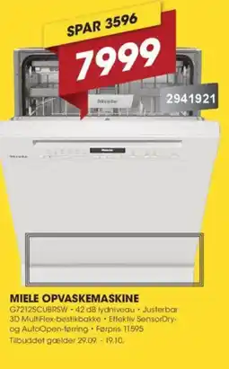 Punkt1 Miele opvaskemaskine tilbud