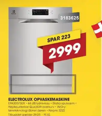 Punkt1 Electrolux opvaskemaskine tilbud