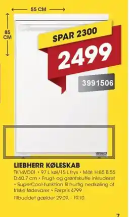 Punkt1 Liebherr køleskab tilbud
