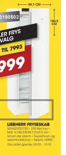 Punkt1 Liebherr fryseskab tilbud