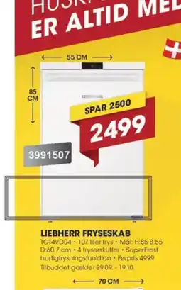 Punkt1 Liebherr fryseskab tilbud