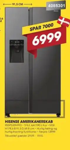 Punkt1 Hisense amerikanerskab tilbud